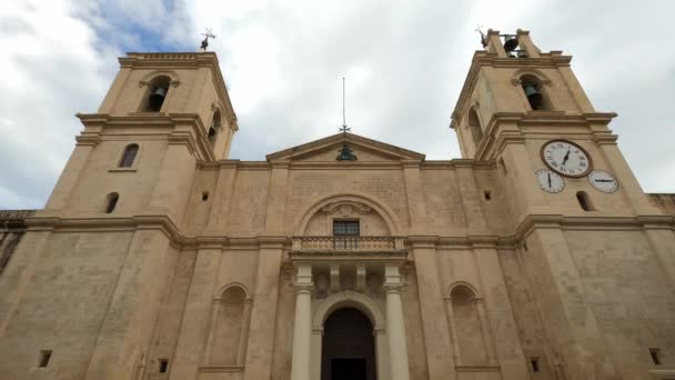 John Cathedral Στη Βαλέτα Της Μάλτας Ταξιδιωτικό Υλικό — Αρχείο Βίντεο