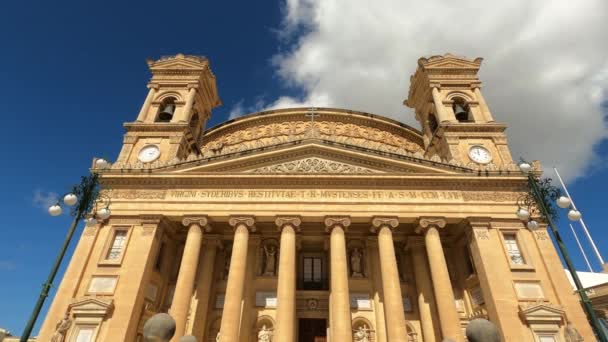 Catedral Rotonda Mosta Malta Imágenes Viaje — Vídeo de stock