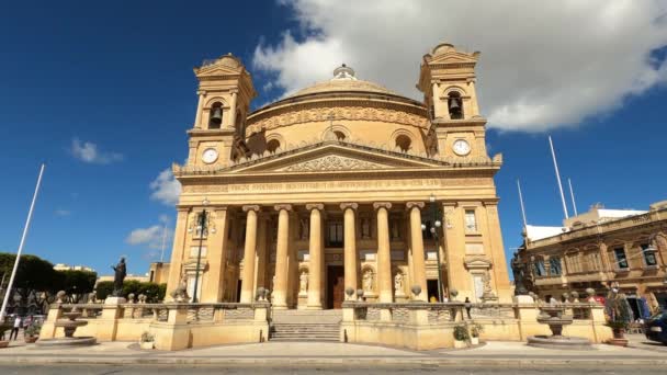 Mosta Rotunda Cathedral Malta City Mosta Malta March 2020 — 图库视频影像