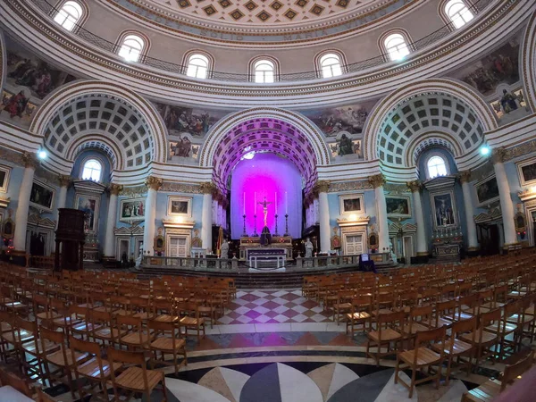 Mosta Rotunda Cathedral Malta Πόλη Της Μόστα Μάλτα Μαρτίου 2020 — Φωτογραφία Αρχείου