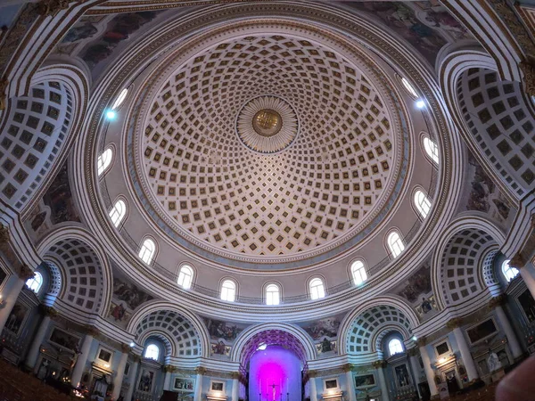 Mosta Rotunda Cathedral Malta Πόλη Της Μόστα Μάλτα Μαρτίου 2020 — Φωτογραφία Αρχείου