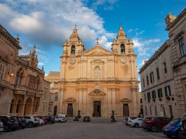 Malta 'nın eski başkenti Mdina' nın şehirleri - Malta Adası - 5 Mart 2020