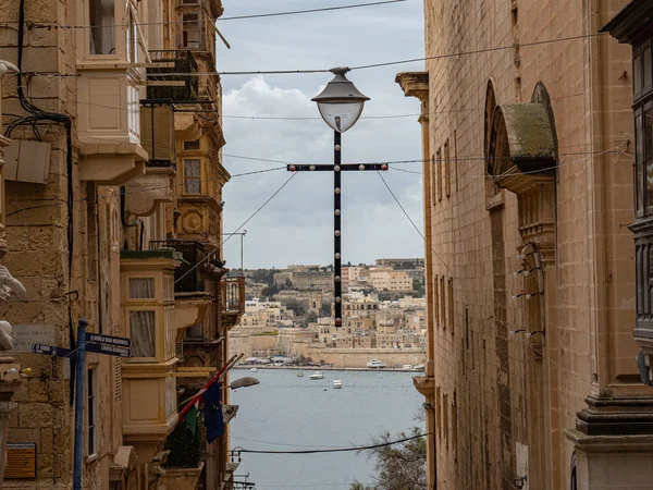 Θέα Στο Δρόμο Στη Βαλέτα Της Μάλτας Ταξιδιωτική Φωτογραφία — Φωτογραφία Αρχείου