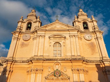 Tarihi başkent Malta 'daki Mdina Katedrali - seyahat fotoğrafçılığı