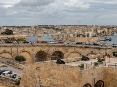Malta 'nın başkenti Valletta' nın şehir manzaraları seyahat fotoğrafçılığı