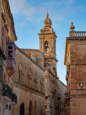 Güzel Mdina - Malta 'nın eski başkenti - Malta Adası - 5 Mart 2020