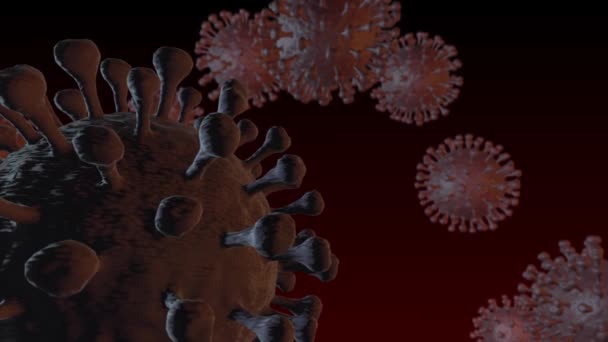 Corona virüsünün görselleştirilmesi diğer adıyla Sars Cov-2 virüsü Covid 19 — Stok video