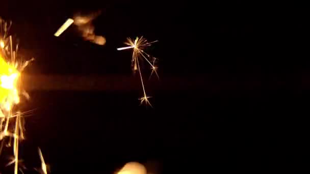 Burning sparkler candle in a Macro Shot — Stock Video