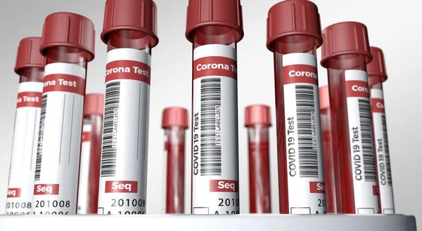 Covid19-probówka - test na obecność wirusa korony medycznej — Zdjęcie stockowe