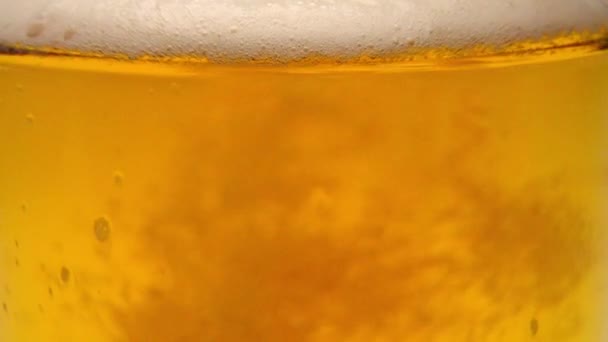 A glass of fresh beer in slow motion — Stock Video