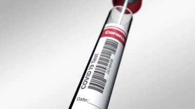 Covid19-Hızlı tüp - Corona Virüsü Hızlı Test Tüpü 'nün 3B İllüstrasyonu