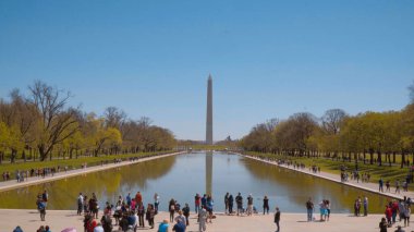 Washington 'daki Lincoln Memorial Yansıtma Havuzu - seyahat fotoğrafçılığı