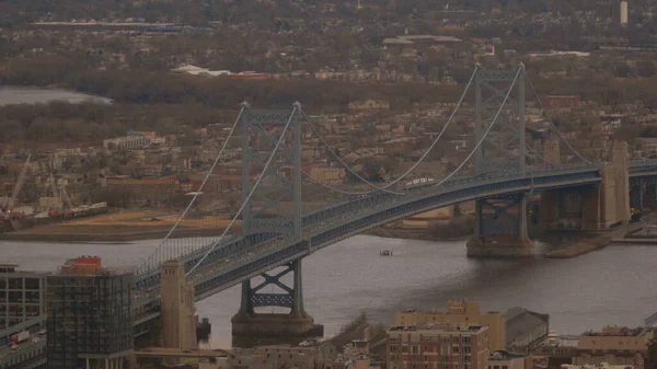 Ben Franklin Bridge over Delaware River in Philadelphia - travel photography — Stock Photo, Image