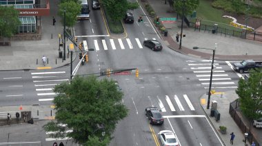 Centennial Olympic Park Atlanta 'da sokak köşesi - ATLANTA, ABD - 22 Nisan 2016