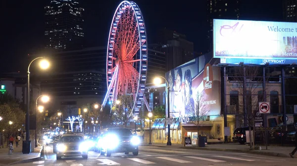 Atlanta Skyview Riesenrad bei Nacht - ATLANTA, USA - 20. April 2016 — Stockfoto