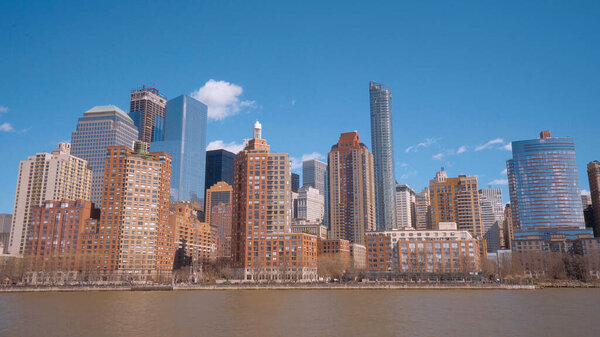 Financial district Manhattan New York with World Trade Center