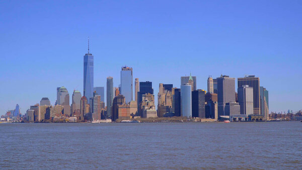 Skyline of Manhattan New York - view from Hudson River