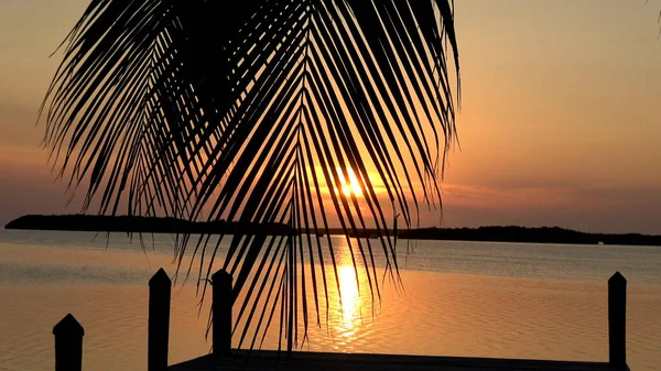 Romantisk solnedgång på en paradisvik i Keys - fotografi — Stockfoto