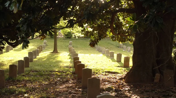 Pietre tombali militari al cimitero di Oakland Atlanta - ATLANTA, USA - 20 APRILE 2016 — Foto Stock