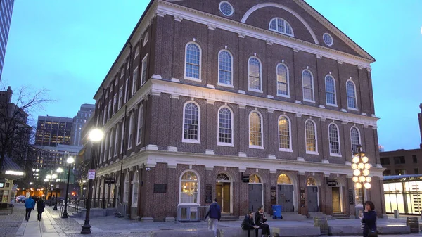 Famous Faneuil Hall in Boston - evening view - travel photography — Stock Photo, Image