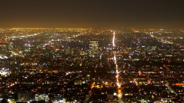 Geceleri Los Angeles 'ın şehir ışıkları - seyahat fotoğrafçılığı