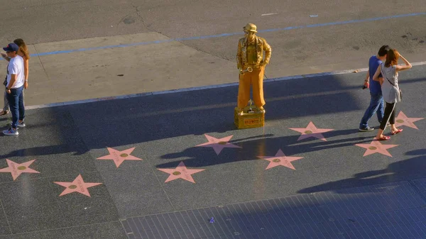 The stars on the Walk of Fame - view from Hollywood and Highland Center - LOS ANGELES, CALIFORNIA - APRIL 21, 2017 - travel photography — Stock Photo, Image