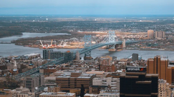 Aerial view over the city of Philadelphia - travel photography — Stock Photo, Image