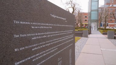 Boston 'daki etkileyici Yahudi Soykırımı Anıtı, BOSTON. Birleşik Devletler - 5 Nisan 2017