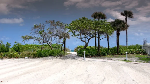 Praia de areia branca em South Beach Miami - MIAMI, EUA 10 de abril de 2016 — Fotografia de Stock