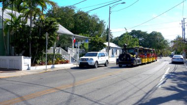 Key West 'ten geçen ünlü Conch Treni - Key West, ABD - 12 Nisan 2016