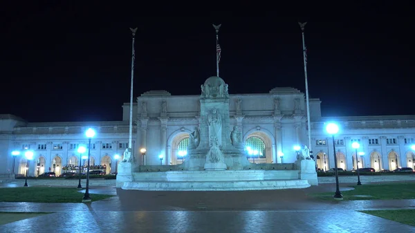 Hermosa vista nocturna sobre la estación de Washington Union - fotografía de viaje —  Fotos de Stock