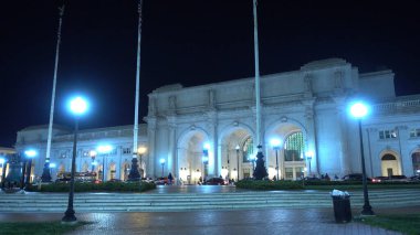 Washington Union istasyonu üzerinde güzel bir gece manzarası - WASHINGTON, Birleşik Devletler - 9 Nisan 2017