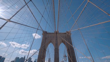 New York 'taki antik Brooklyn Köprüsü - ünlü simge - seyahat fotoğrafçılığı