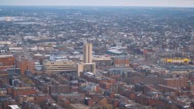 Boston şehrinin havadan görünüşü - seyahat fotoğrafçılığı