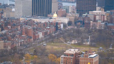 Boston şehrinin havadan görünüşü - seyahat fotoğrafçılığı