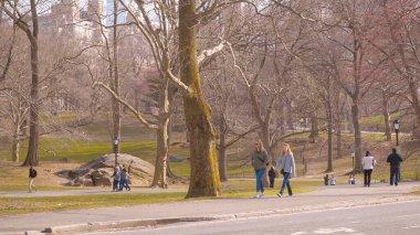 Central Park New York güneşli bir günde - New York City, ABD - 2 Nisan 2017
