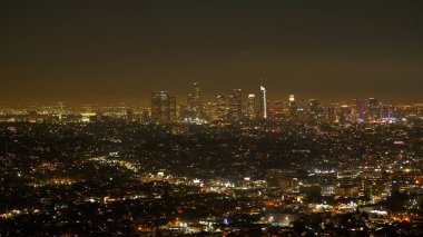 Geceleri Los Angeles - Hollywood Hills 'ten hava manzarası