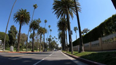 Beverly Hills 'ten geçerken, LOS Angelgeles. ABD - 18 Mart 2019