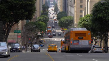 Los Angeles şehir merkezindeki sokak manzarası - CALIFORNIA, ABD - 18 Mart 2019
