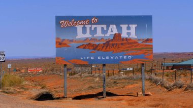 Utah sokak tabelasına hoş geldiniz - UTAH, ABD - 20 Mart 2019