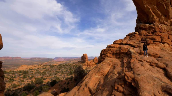 Poplular landmark in Utah - The Arches National Park - UTAH, USA - MARCH 20, 2019 — Stock Photo, Image