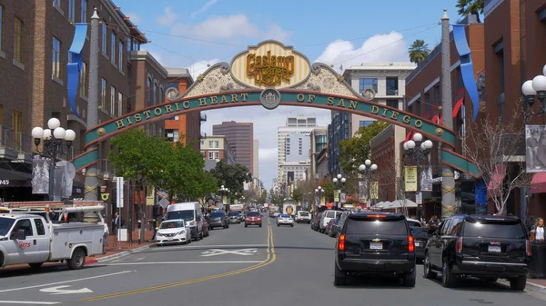 San Diego Downtown 의 Gaslamp Quarter - CALIFORNIA, USA - MARCH 18, 2019 — 스톡 사진