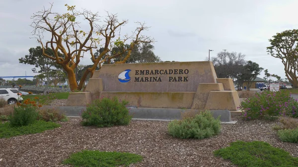 Embarcadero Marina Park in San Diego - CALIFORNIA, USA - MARCH 18, 2019 — Stock Photo, Image