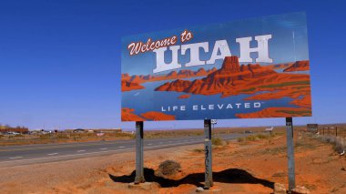 Utah sokak tabelasına hoş geldiniz - UTAH, ABD - 20 Mart 2019