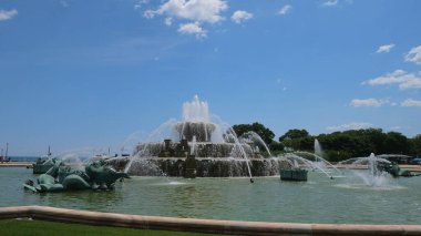 Chicago Grant Park 'taki ünlü Buckingham Çeşmesi - ŞİCİKA, Birleşik Devletler - 11 Haziran 2019