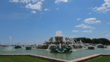 Chicago Grant Park 'taki ünlü Buckingham Çeşmesi - ŞİCİKA, Birleşik Devletler - 11 Haziran 2019