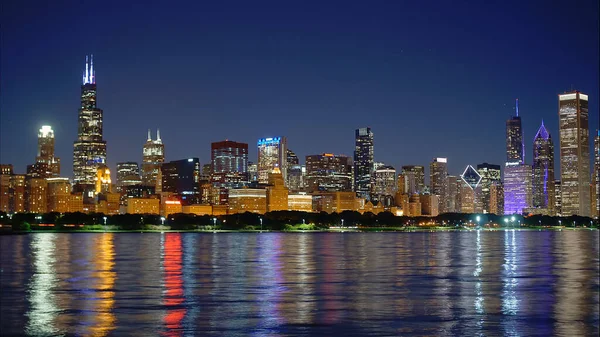 Incrível lapso de tempo tiro do horizonte de Chicago - CHICAGO. ESTADOS UNIDOS - JUNHO 11, 2019 — Fotografia de Stock