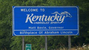 Welcome to Kentucky - LEIPERS FORK, UNITED STATES - JUNE 17, 2019 clipart