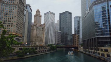 Chicago Nehri yağmurlu bir günde - Chicago, Birleşik Devletler - 12 Haziran 2019