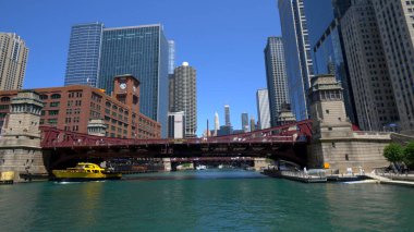 Güneşli bir günde Chicago Nehri, Chicago. Birleşik Devletler - 11 Haziran 2019